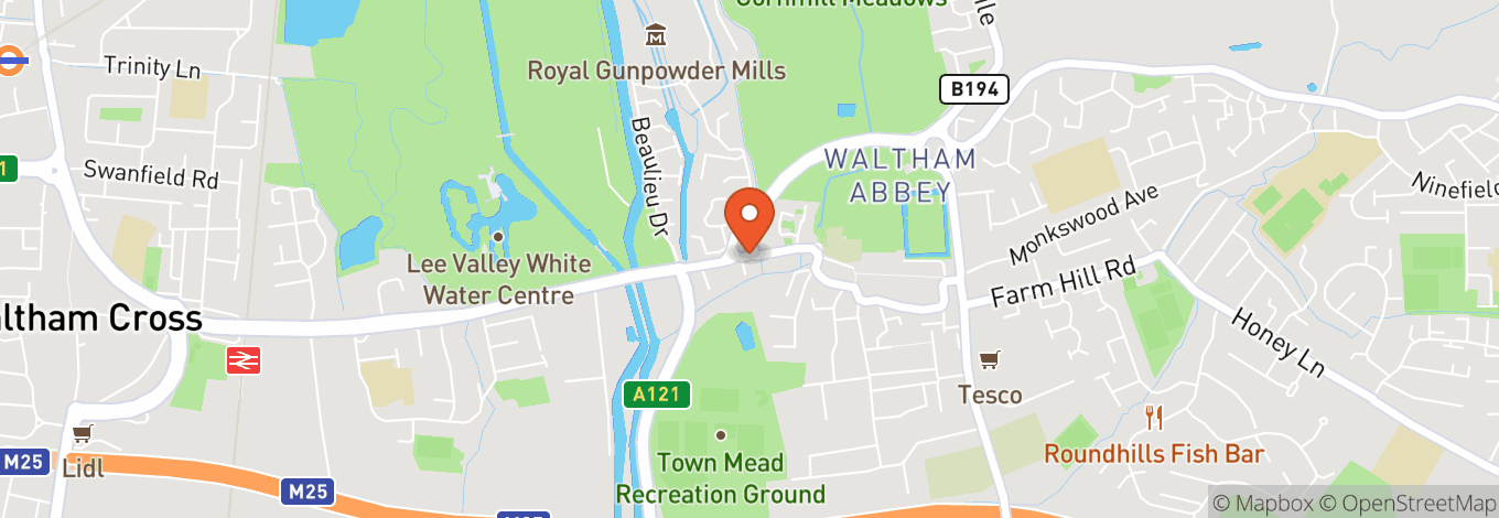 Map of Waltham Abbey Town Hall