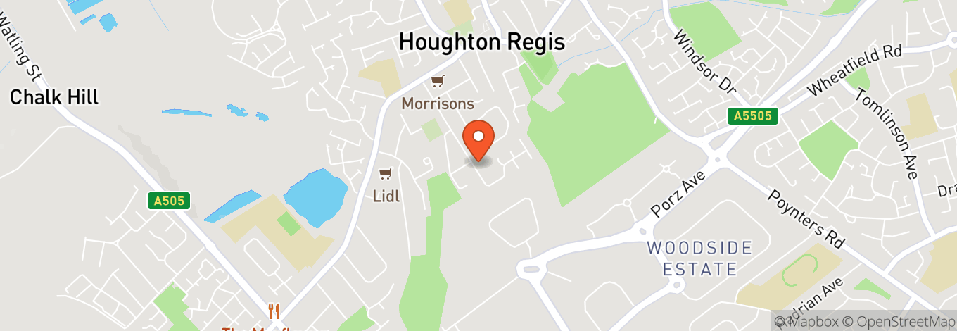 Map of Houghton Regis Memorial Hall