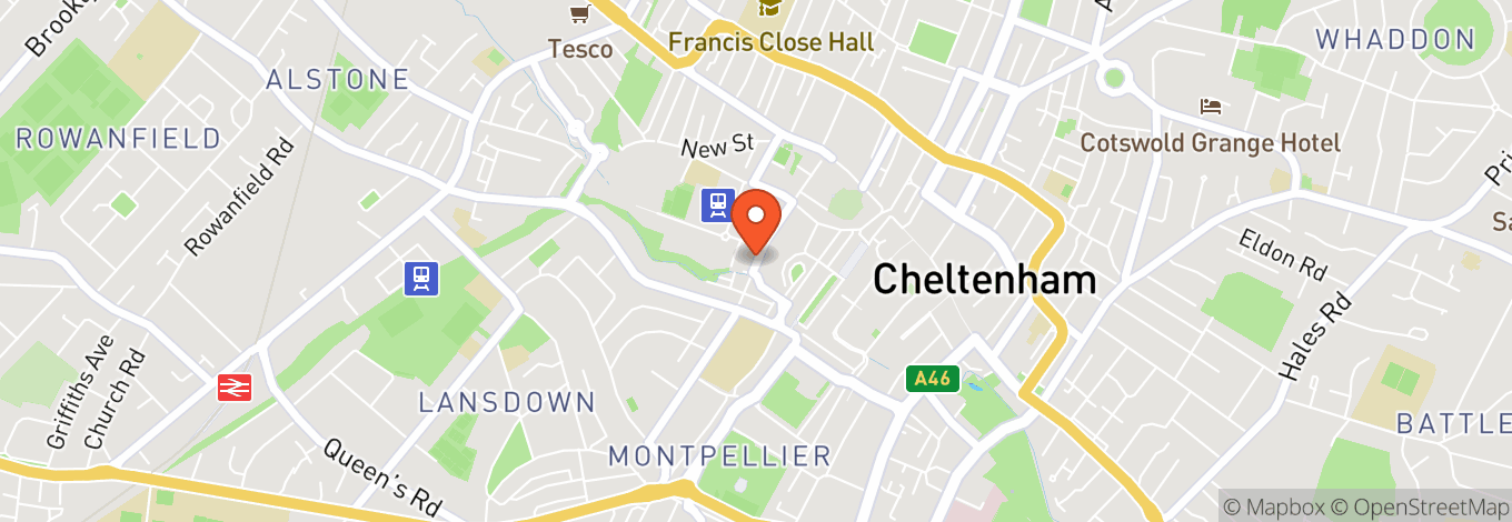Map of Cheltenham Town Hall