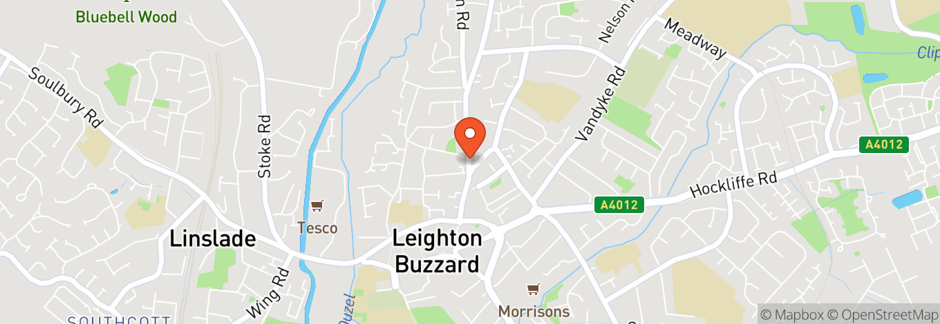 Map of Leighton Buzzard Library Theatre