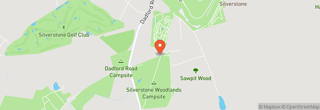 Map of Silverstone Woodlands Campsite