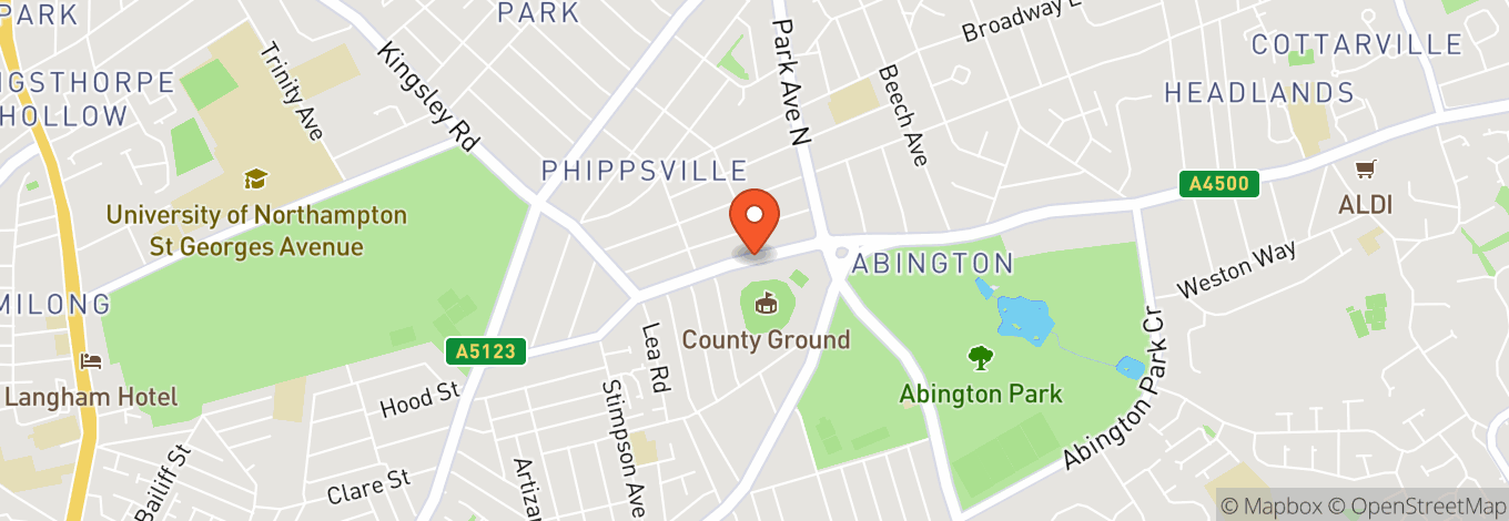 Map of Northamptonshire County Cricket Club