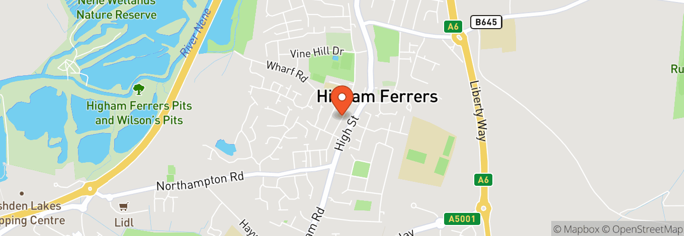 Map of Higham Ferrers Working Mens Club