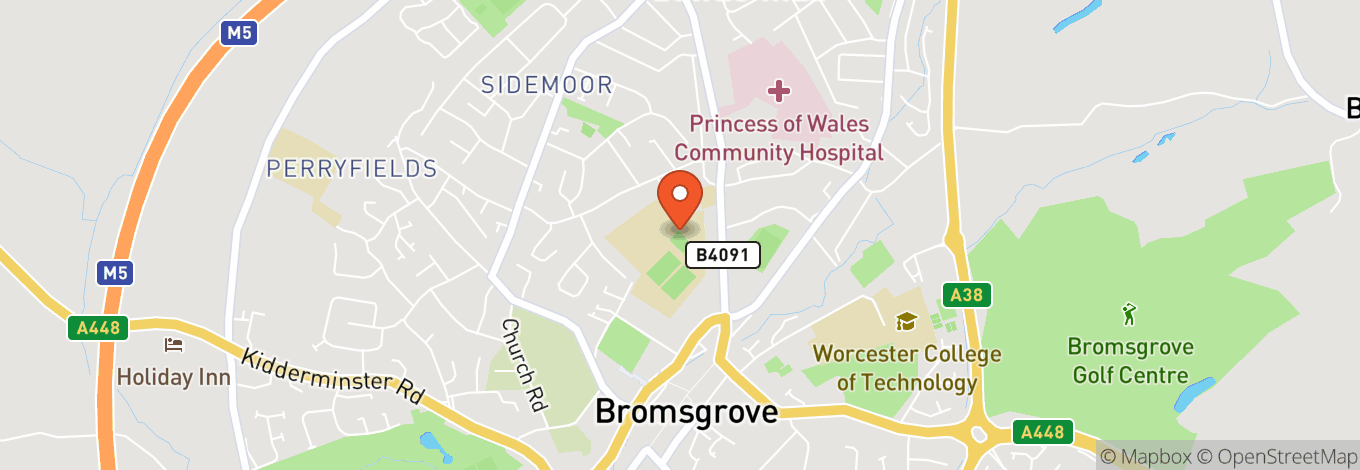 Map of Bromsgrove Recreation Ground
