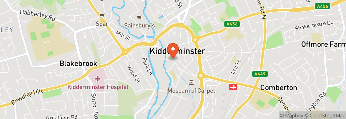 Map of Kidderminster Town Hall