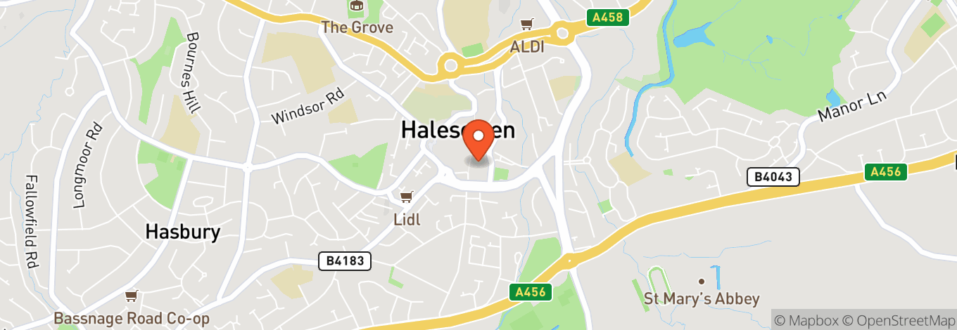 Map of Halesowen Town Hall