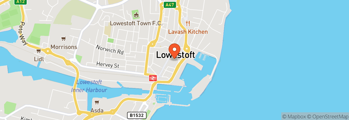 Map of Marina Theatre Lowestoft