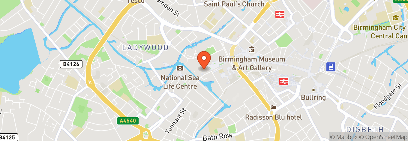 Map of Birmingham Symphony Hall