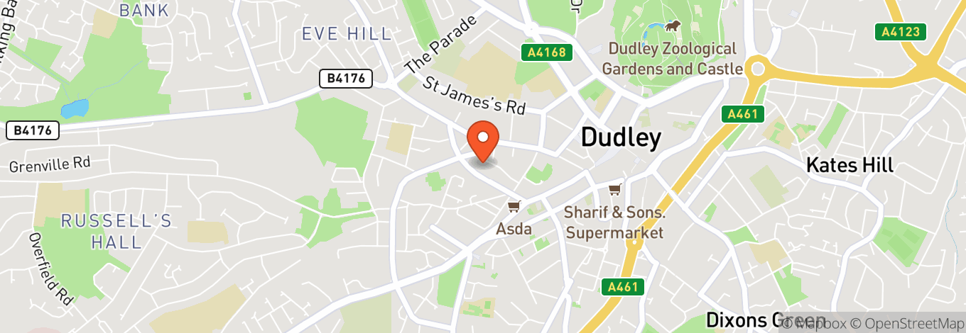 Map of Dudley Town Hall