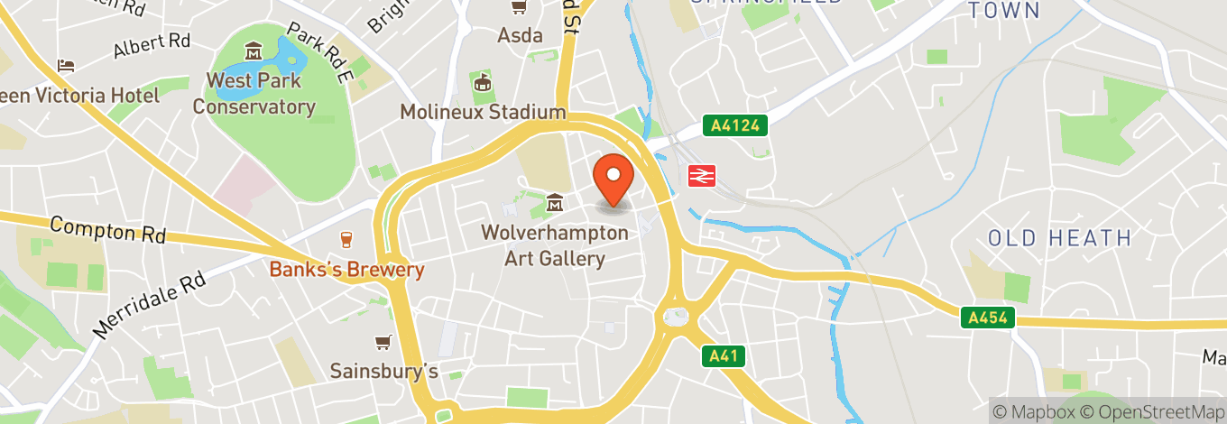 Map of Wolverhampton Grand Theatre