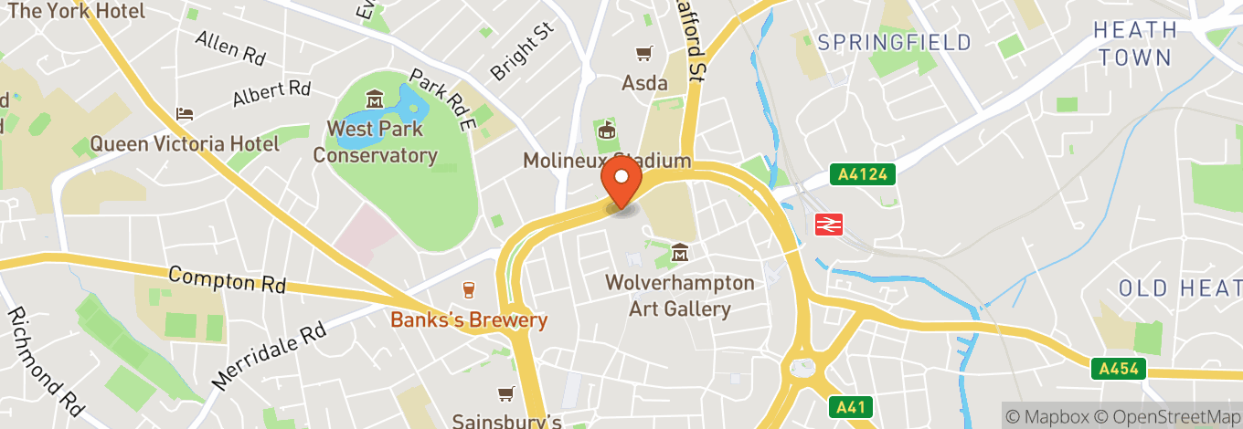 Map of Wolverhampton Civic Hall