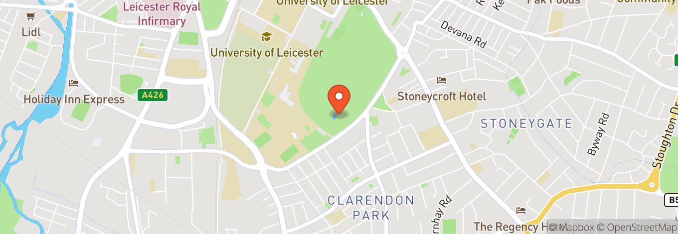 Map of Victoria Park in Leicester