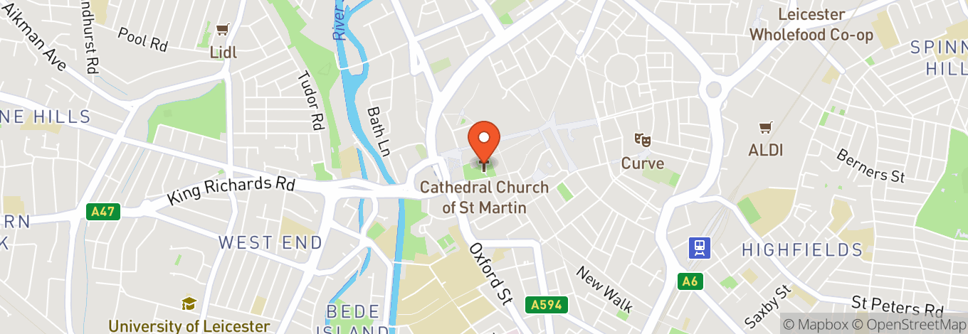 Map of Leicester Cathedral