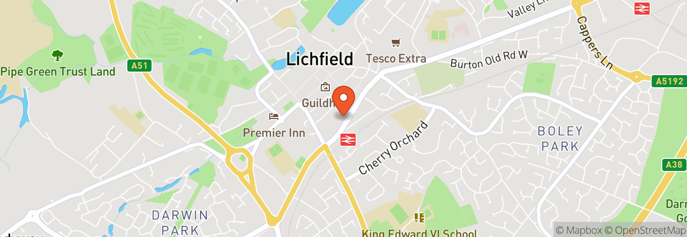 Map of Lichfield City Centre