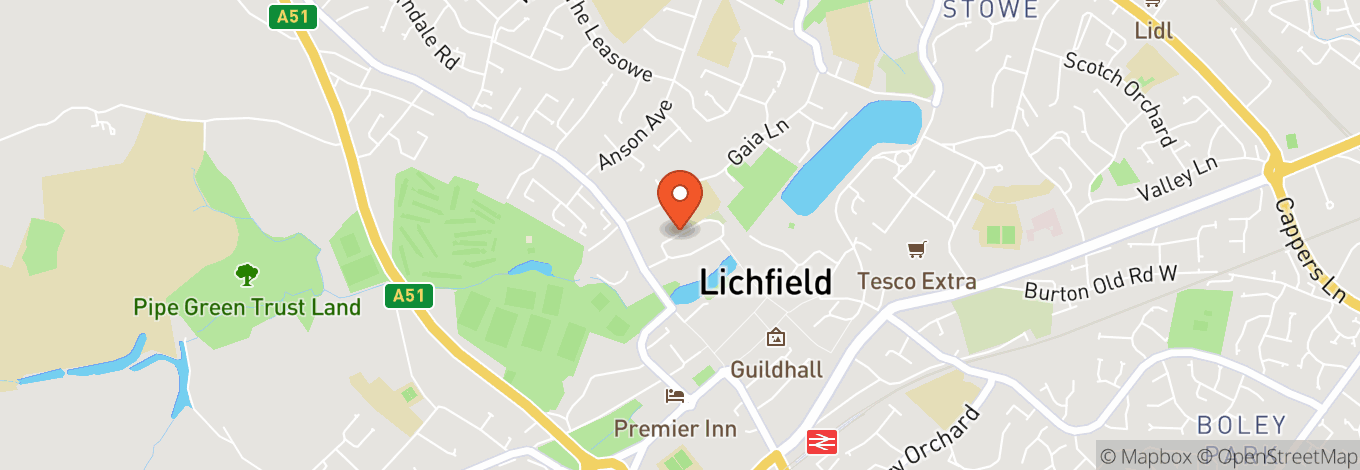 Map of Lichfield Cathedral