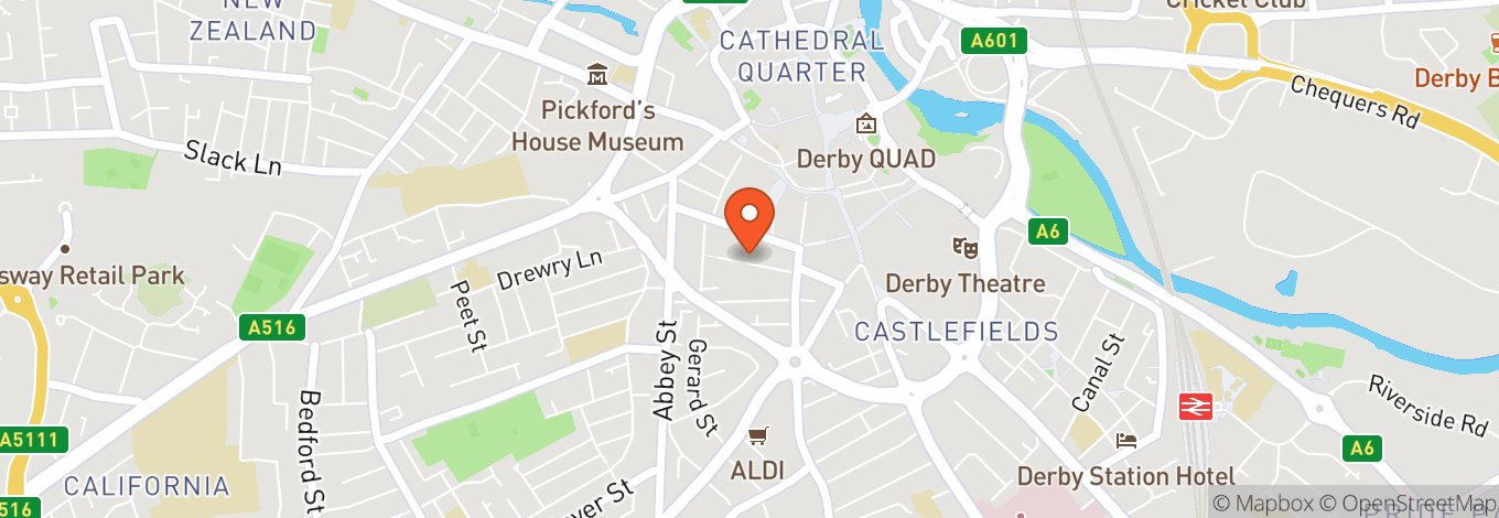 Map of Derby Cathedral