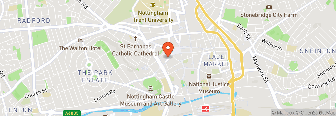 Map of Nottingham Castle