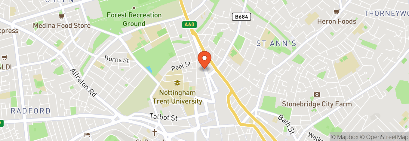 Map of The Level in Nottingham