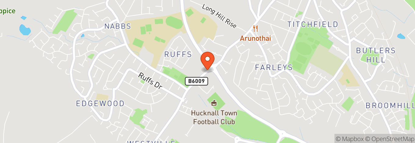 Map of Hucknall Town Football Club