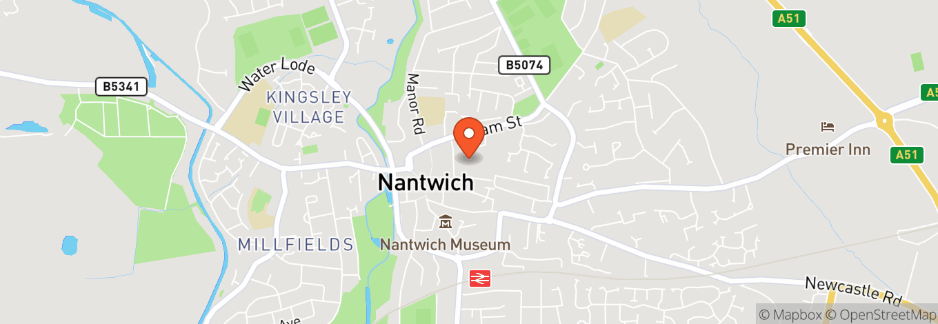 Map of Nantwich Civic Hall