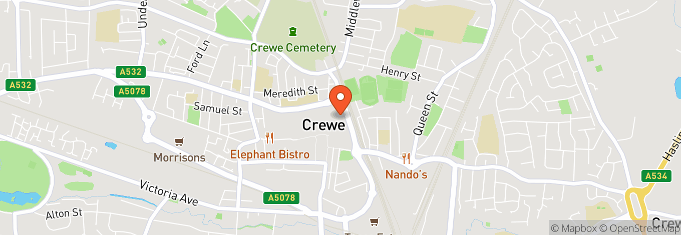 Map of Crewe Lyceum Theatre in Crewe