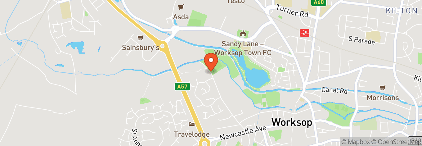 Map of Worksop Rugby Club