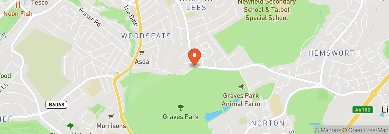 Map of Graves Park in Sheffield