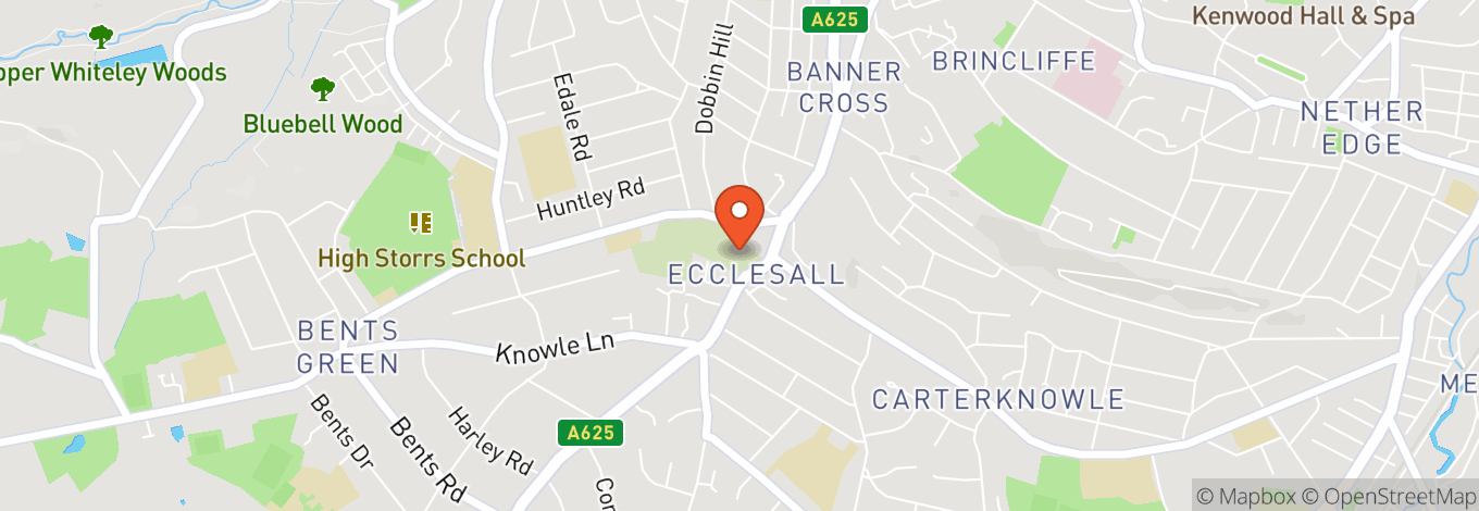 Map of All Saints Church Ecclesall