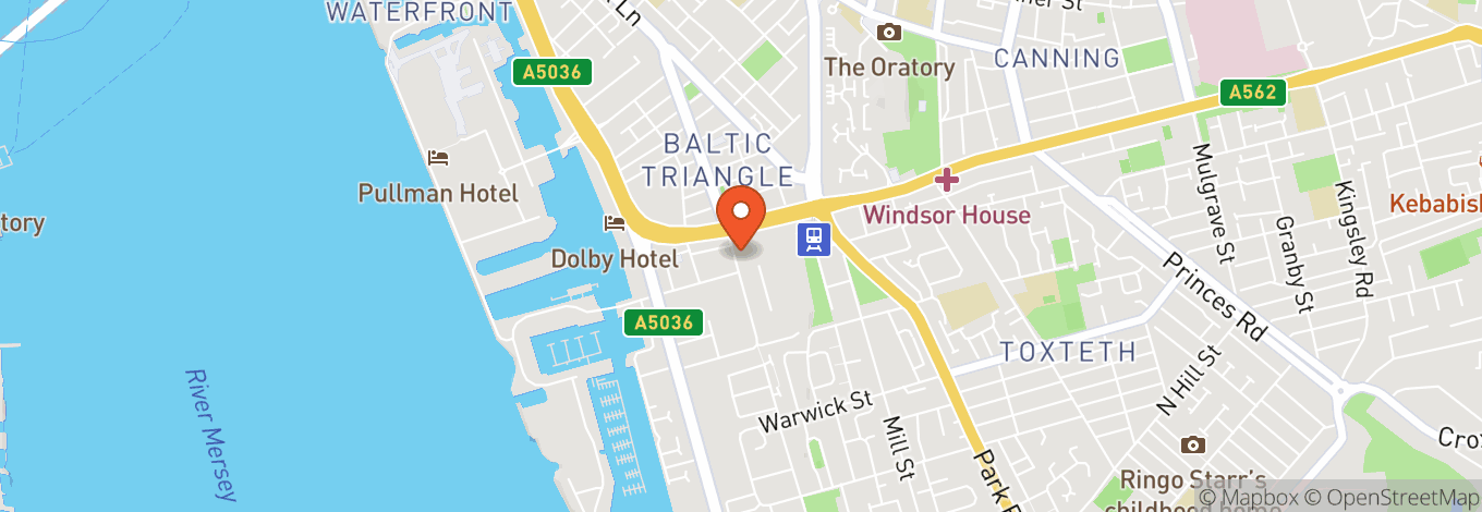 Map of Baltic Triangle And Cains Brewery