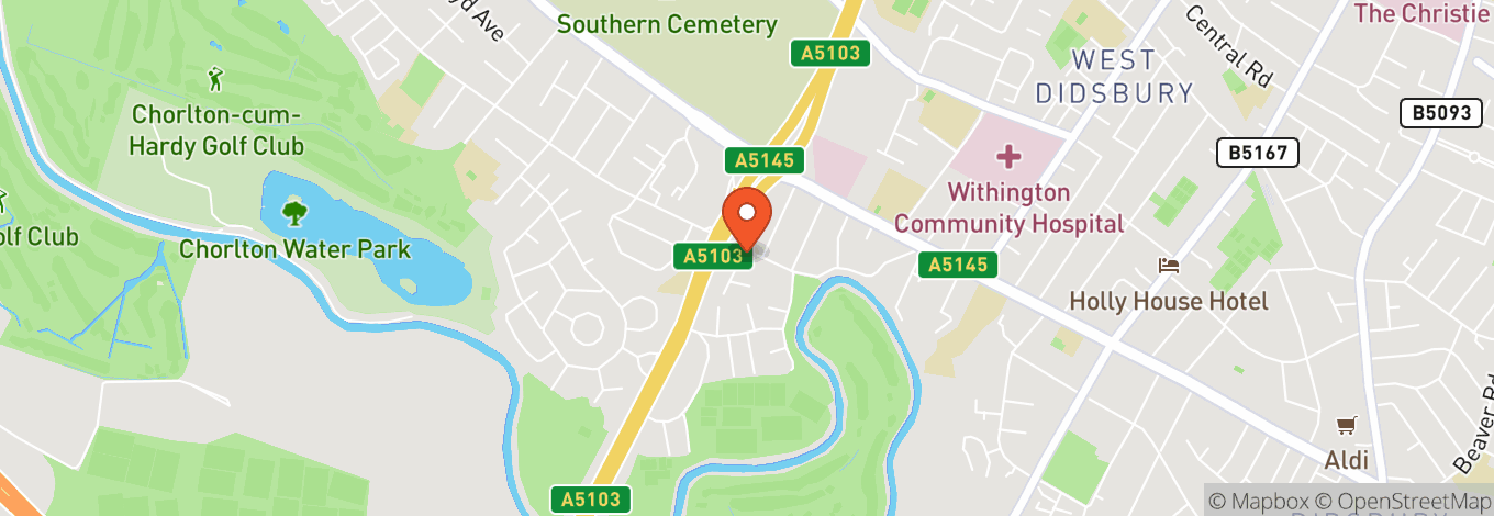 Map of Christ Church, West Didsbury