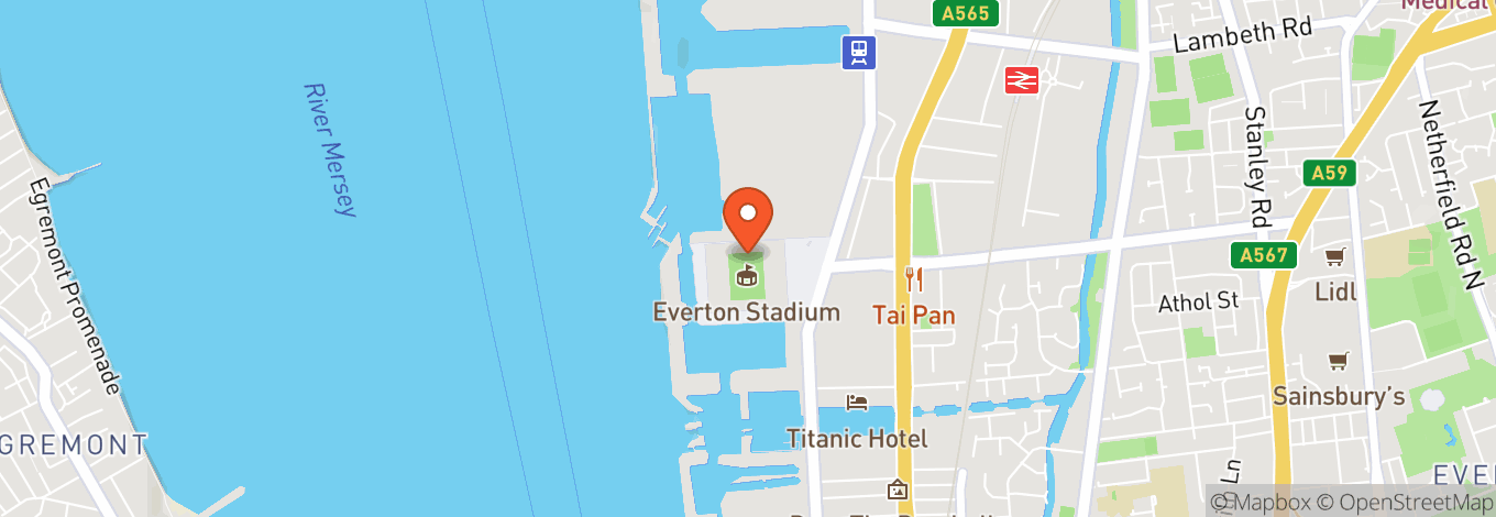 Map of Everton Stadium