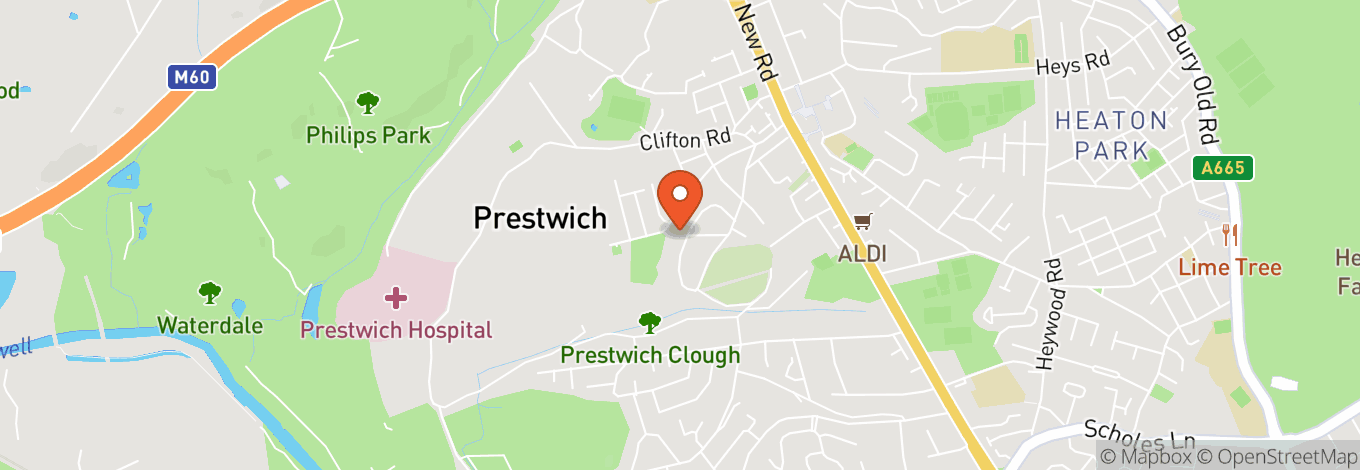 Map of Prestwich Clough in Prestwich