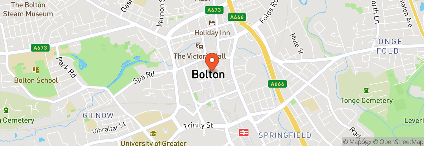 Map of Albert Halls Bolton
