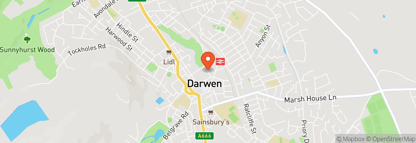 Map of Darwen Library Theatre