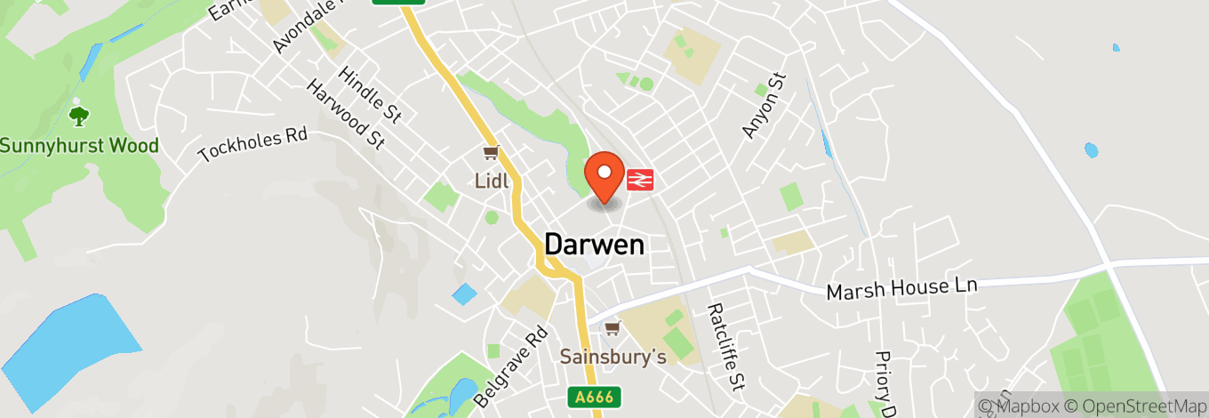 Map of Darwen Library Theatre