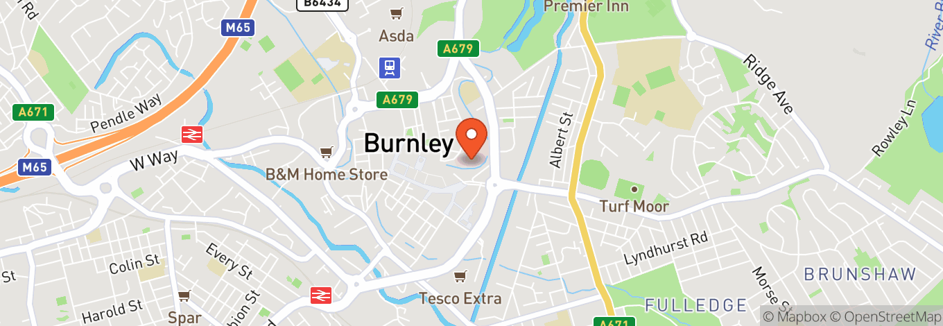 Map of Buzz Bingo and The Slots Room Burnley
