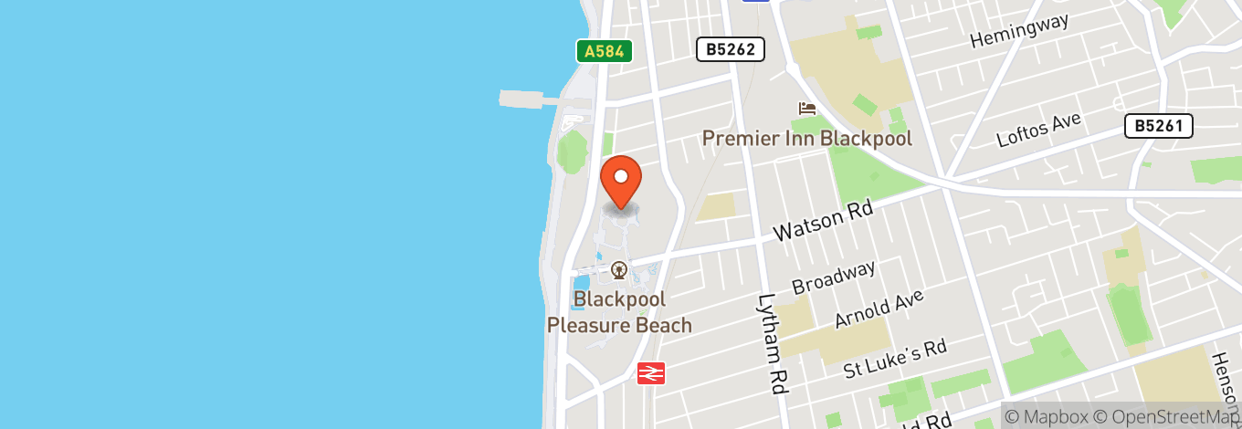 Map of The Globe Theatre Blackpool Pleasure Beach