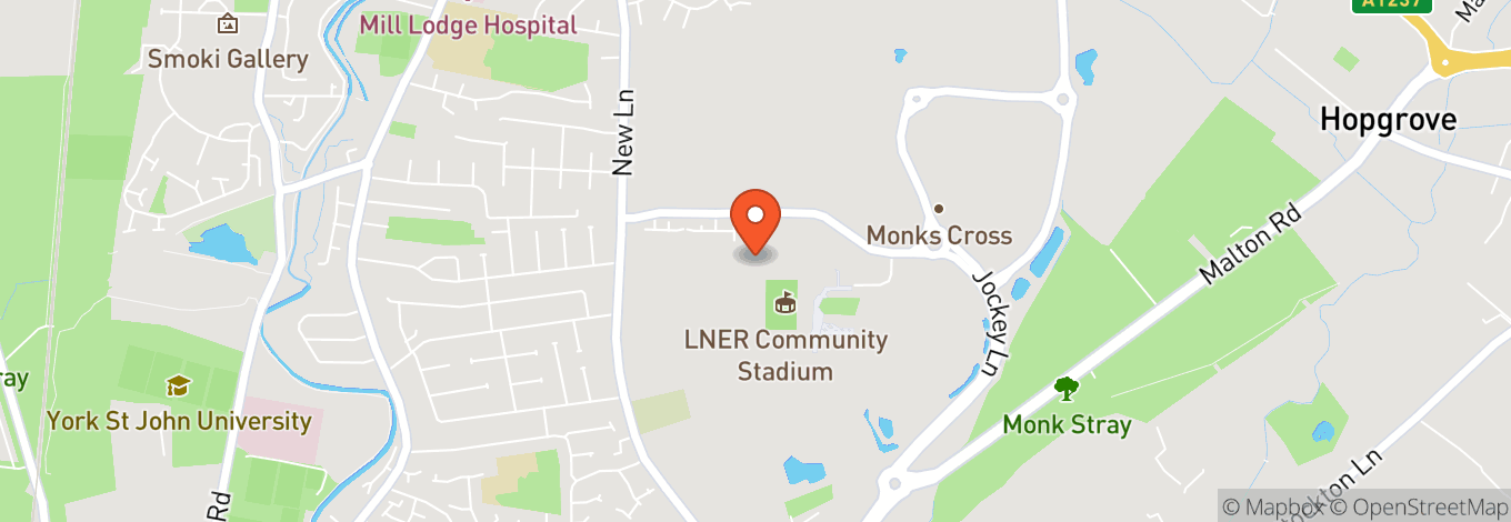 Map of York Community Stadium