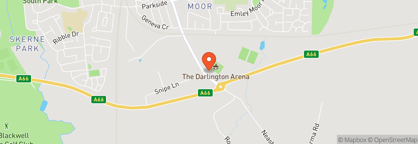 Map of Darlington Mowden Park Rugby Club