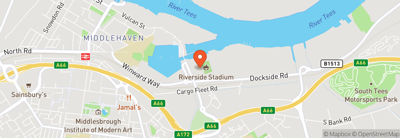 Map of Riverside Stadium