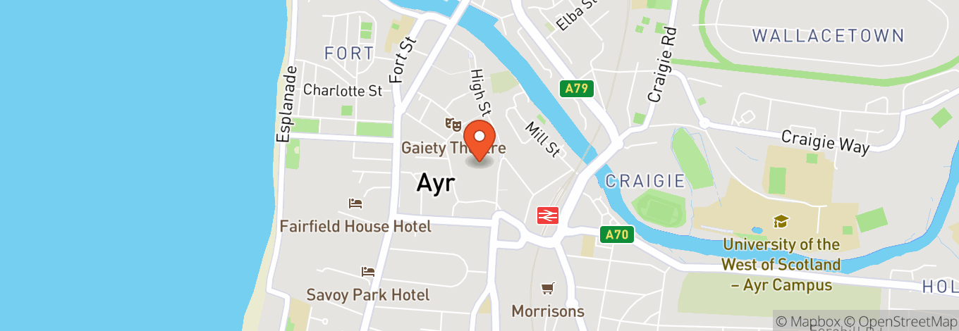 Map of Ayr Town Hall