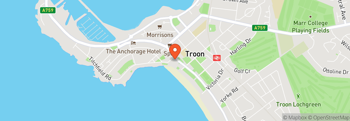 Map of Troon Town Hall And Walker Hall