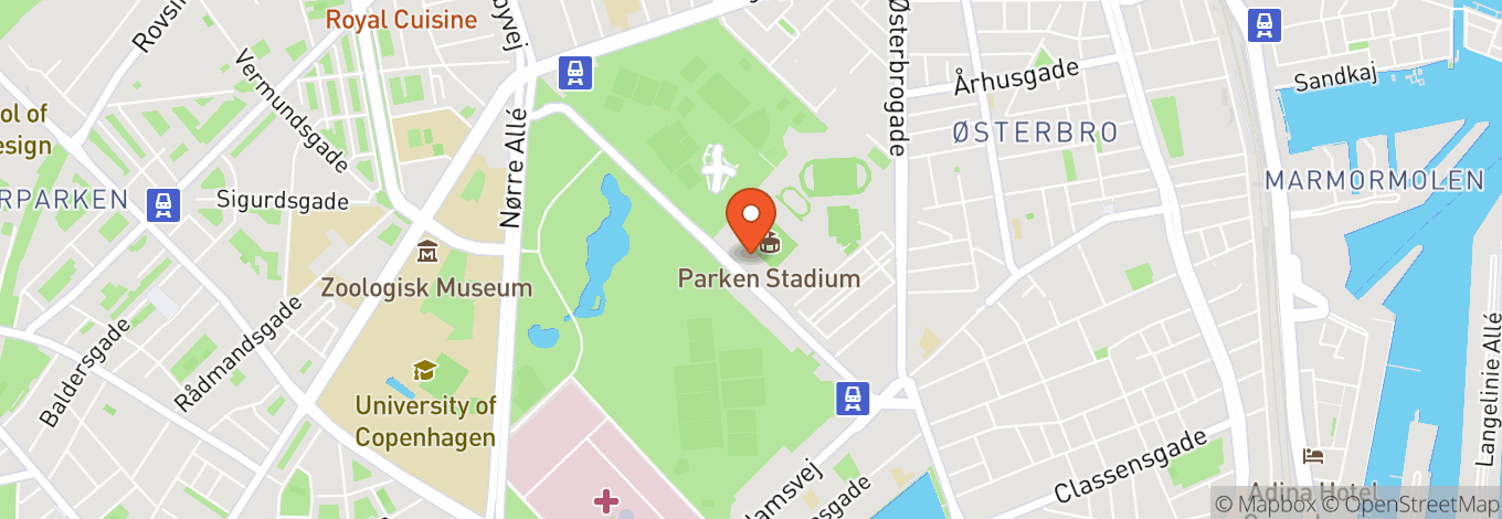 Map of Parken Stadium