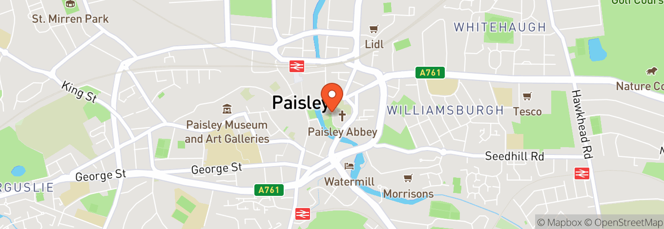 Map of Paisley Abbey Church Of Scotland