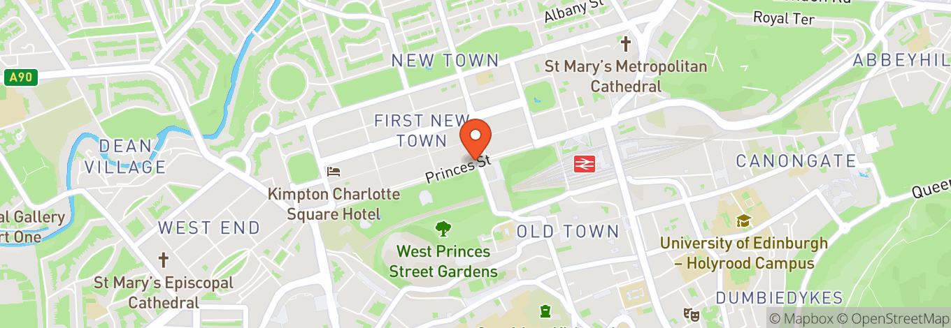 Map of Princes Street Gardens