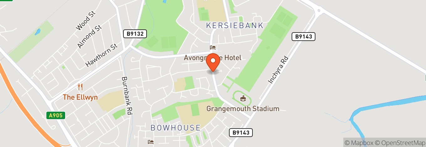Map of Grangemouth Sports Stadium